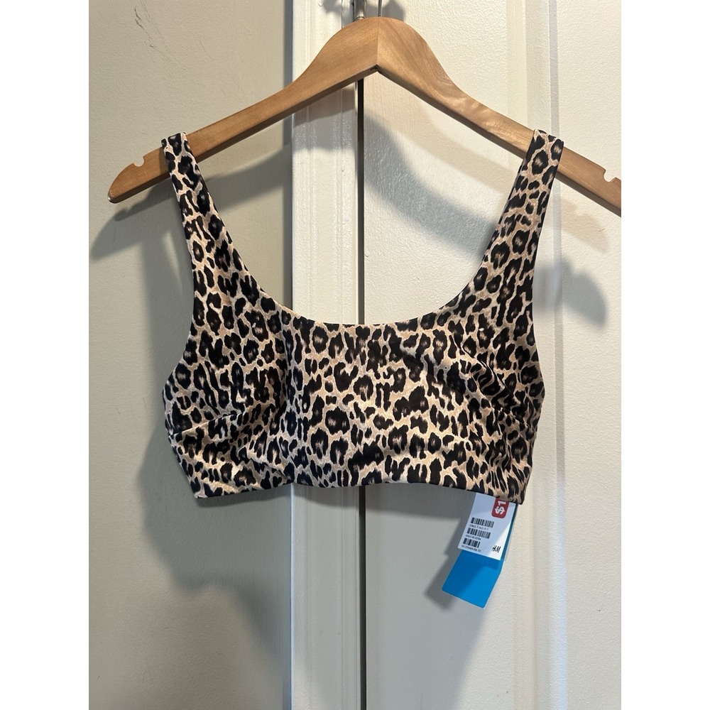H&M NWT leopard Print Swim Top‎ Size 8